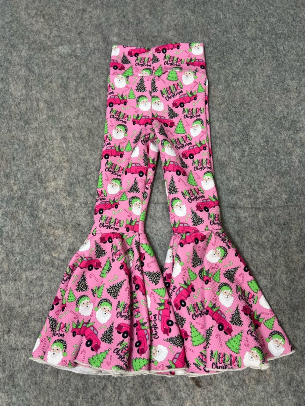 Pink‎ Holiday Christmas Santa Toddler Girl Size 3T Bell Bottom Pants